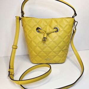 Yellow Quilted Bucket Bag